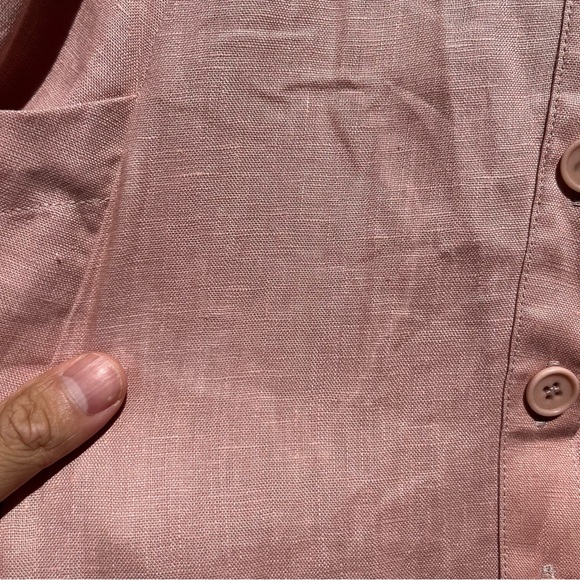 REFORMATION Francis dusty rose pink linen sleeveless button down up midi dress - Picture 7 of 10